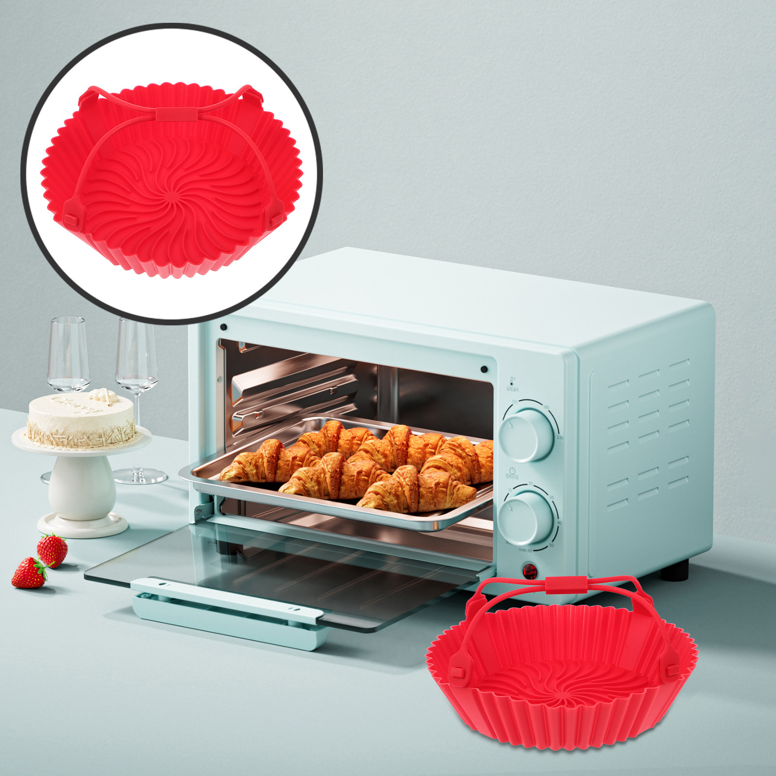 Air Fryer - Recipiente de silicona para freidora de