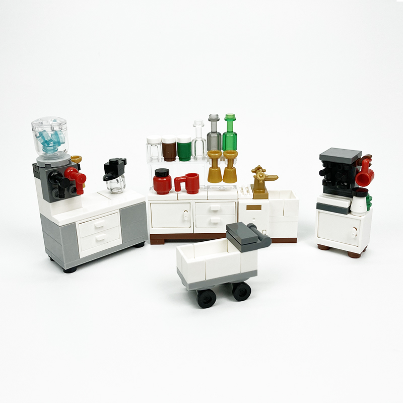 Kitchen Appliances Cabinet - MOC block-juguetes creativos, electrodomésticos de cocina,