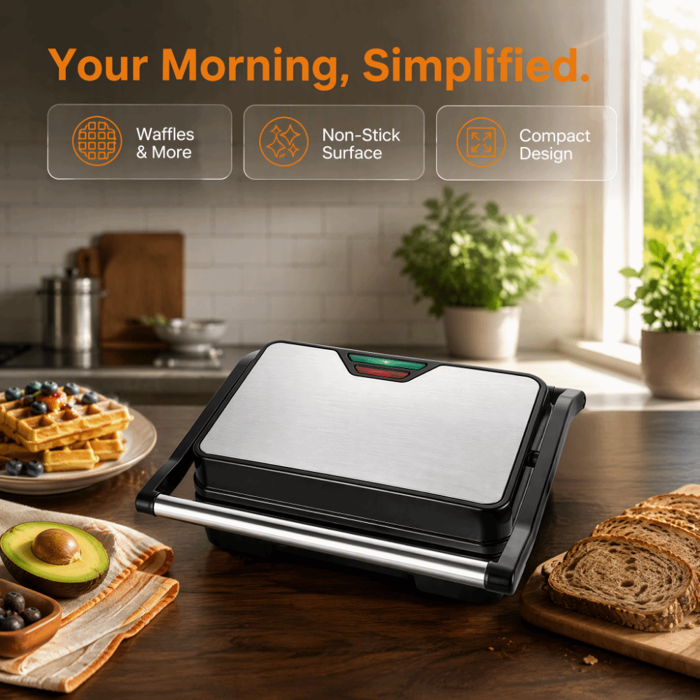 Toaster - Tostadora de sándwiches antiadherente multifuncional, práctica