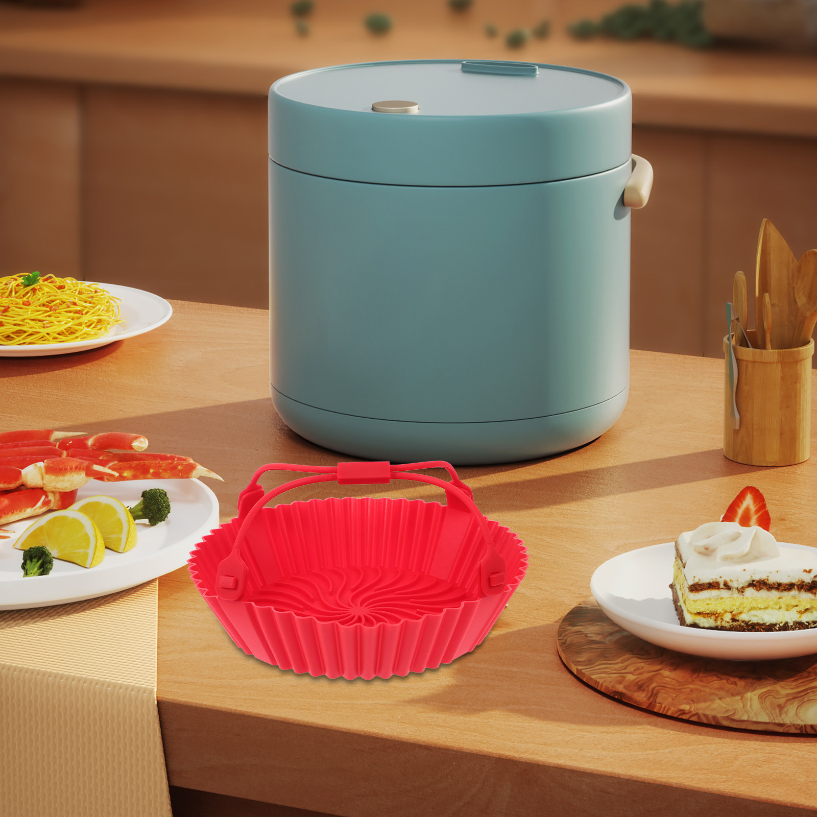 Recipiente de silicona para fr - Air Fryer reseña y precio